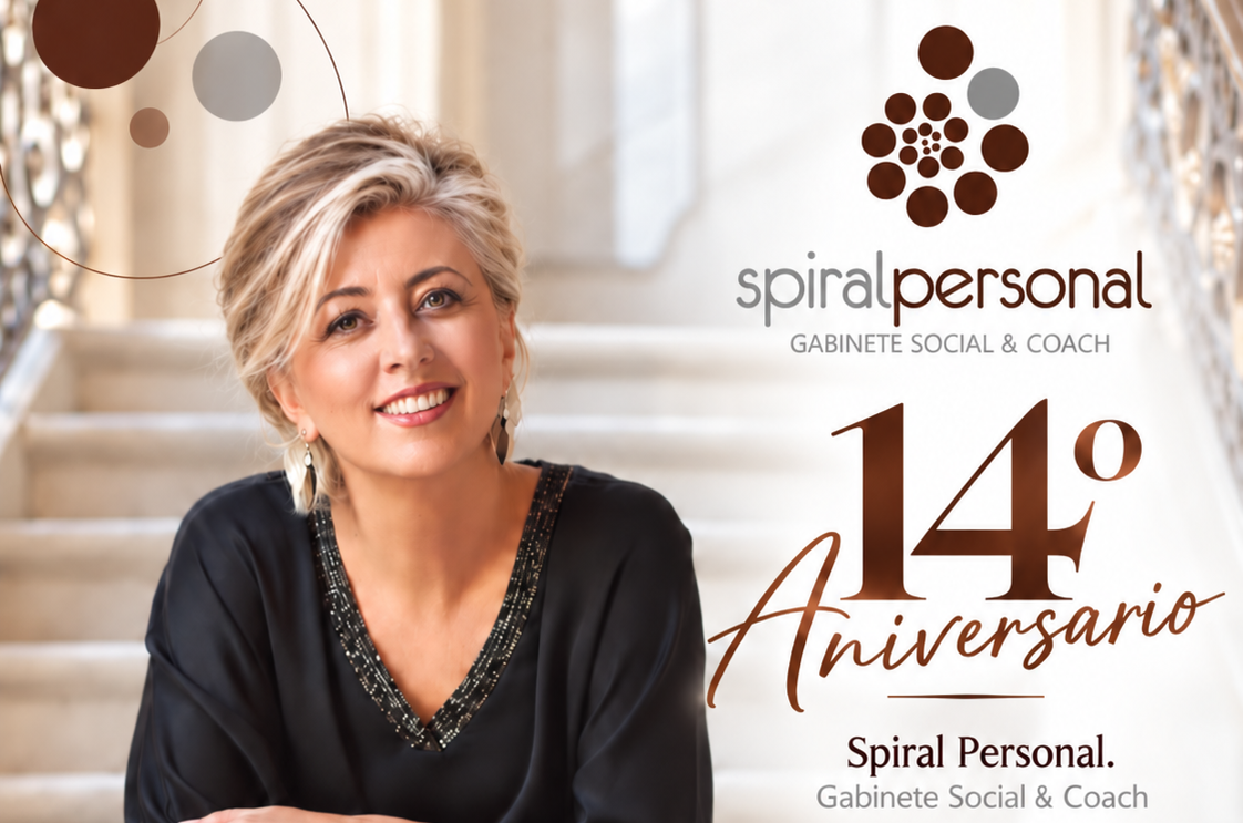 Imagen de Cartel elegante del 14º aniversario spiral personal